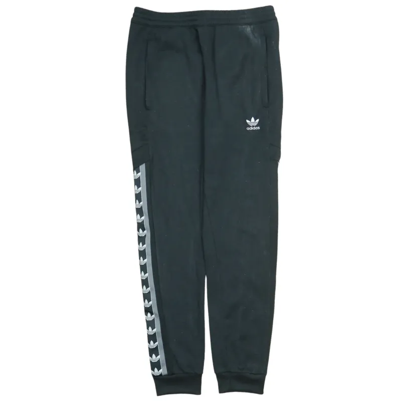 Adidas Black Joggers Men’s Medium Trefoil Tape Side Stripe Embroidered Logo Sweatpants sold by Vintage Club