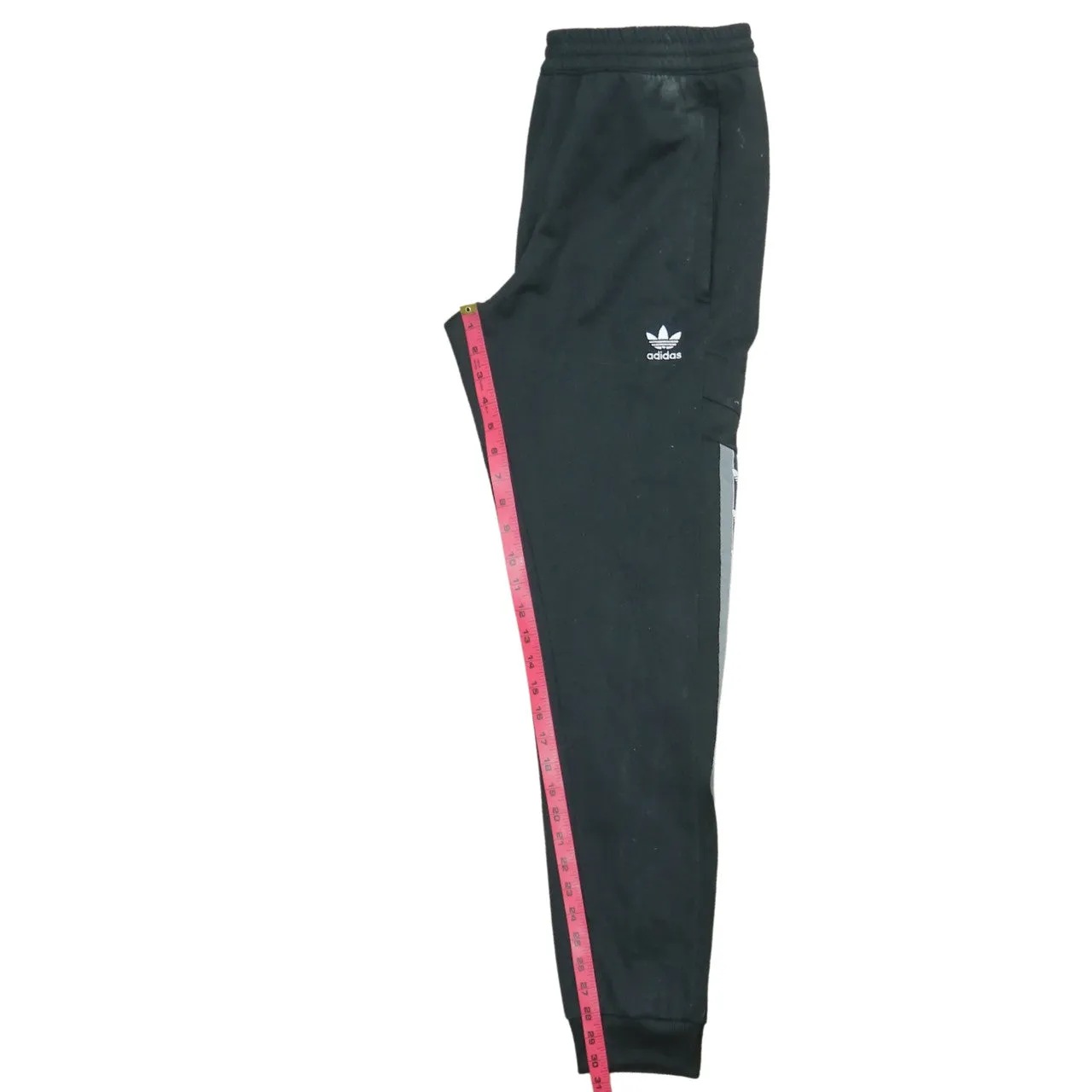 Adidas Black Joggers Men’s Medium Trefoil Tape Side Stripe Embroidered Logo Sweatpants sold by Vintage Club product image thumbnail 5