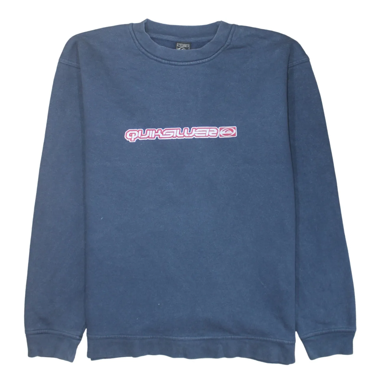 Quiksilver Navy Blue Sweatshirt Men's XLarge Printed Logo Surf Graphic Pullover Jumper sold by Vintage Club