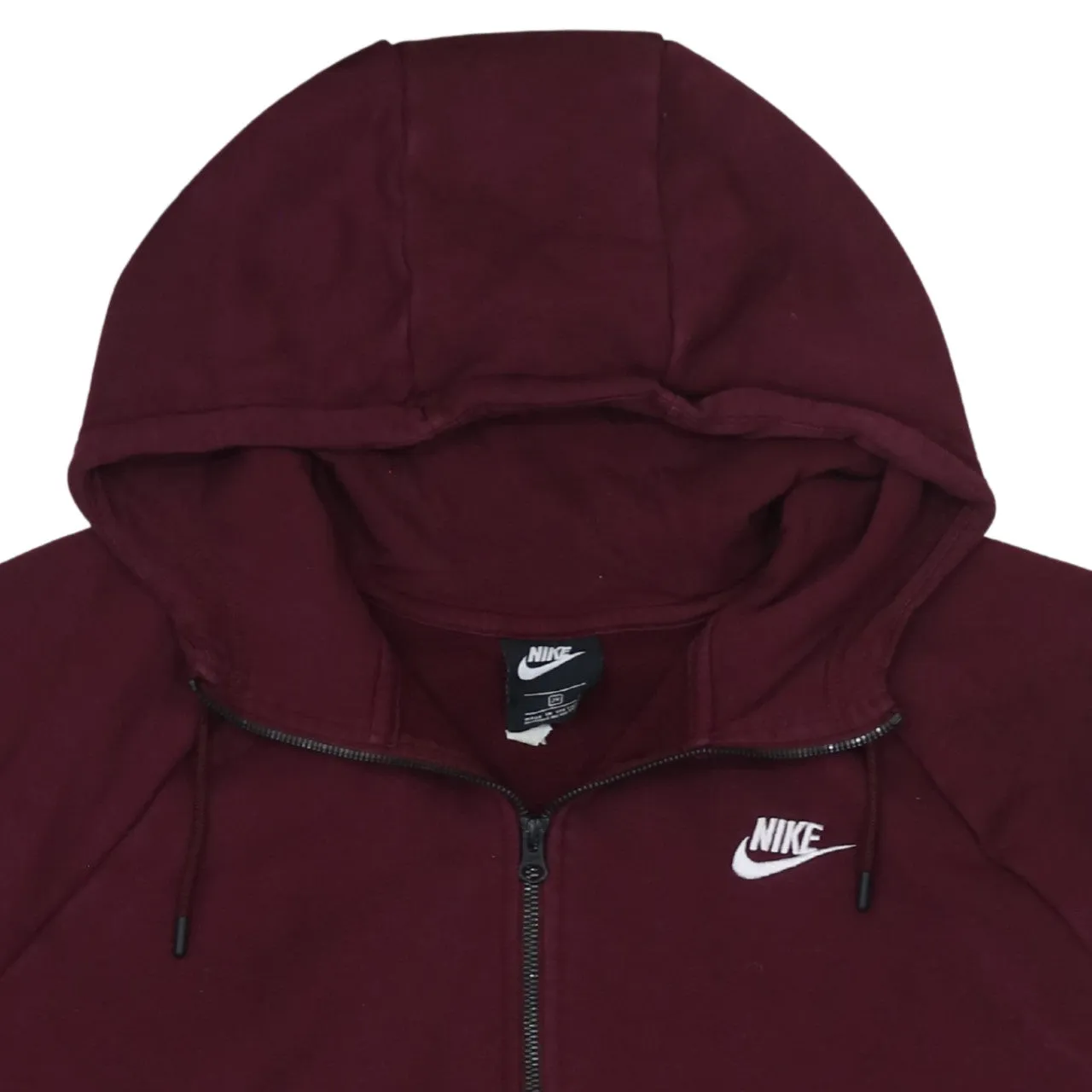 Nike Burgundy Red Hoodie Women's XXLarge Embroidered Swoosh Full Zip Pocket Sweatshirt sold by Vintage Club product image thumbnail 3