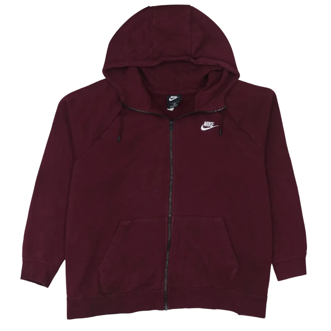 Nike Burgundy Red Hoodie Women's XXLarge Embroidered Swoosh Full Zip Pocket Sweatshirt sold by Vintage Club