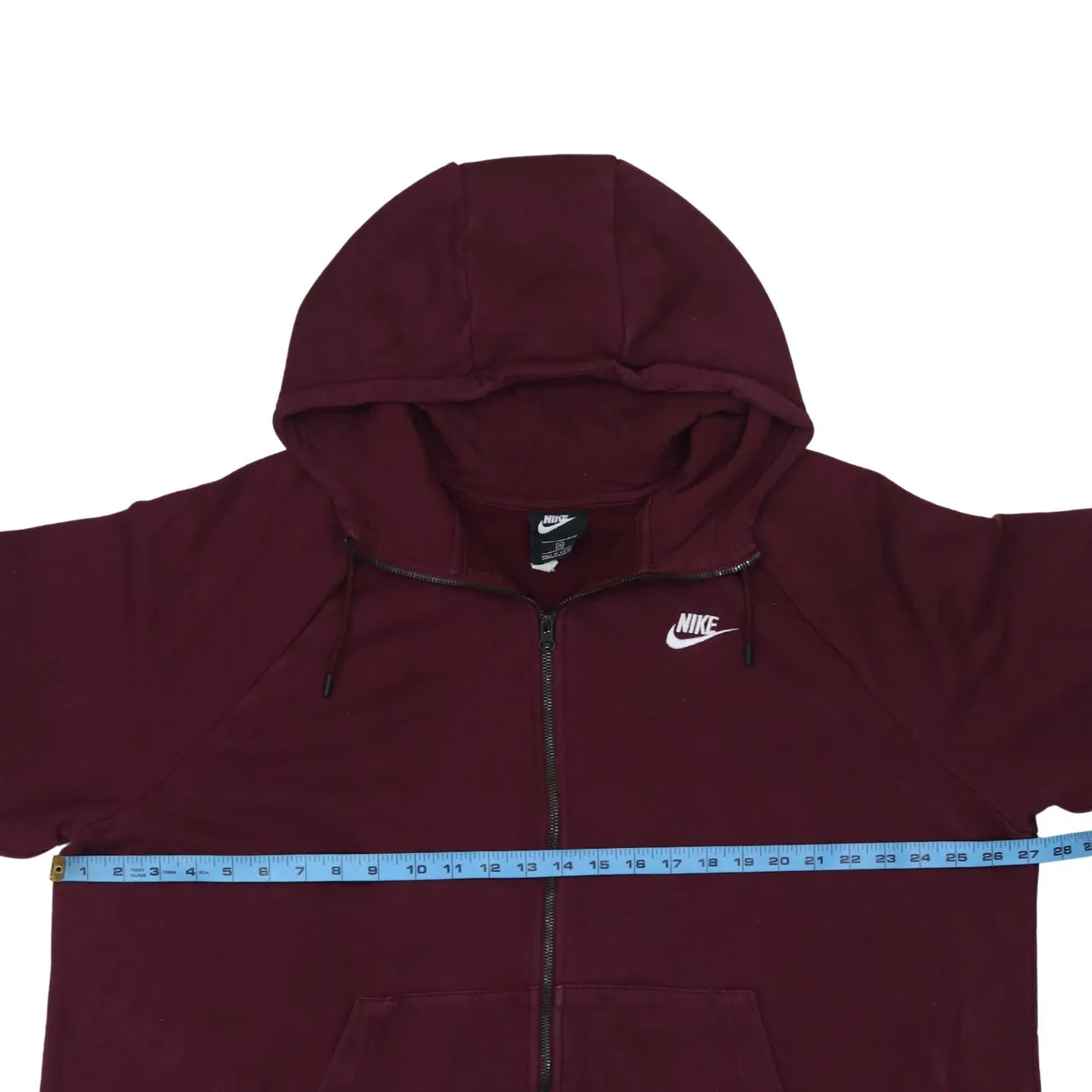 Nike Burgundy Red Hoodie Women's XXLarge Embroidered Swoosh Full Zip Pocket Sweatshirt sold by Vintage Club product image thumbnail 5