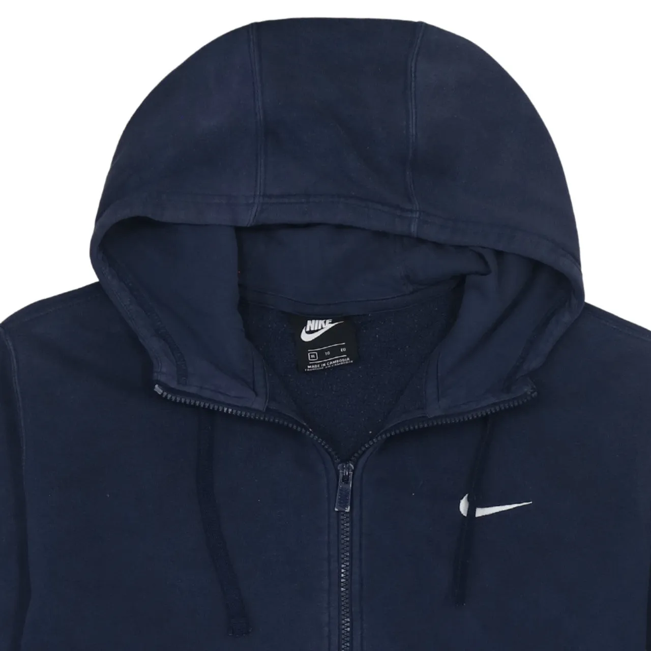 Nike Navy Blue Full Zip Hoodie Men's XLarge Embroidered Swoosh Split Pocket Fleece Top sold by Vintage Club product image thumbnail 3
