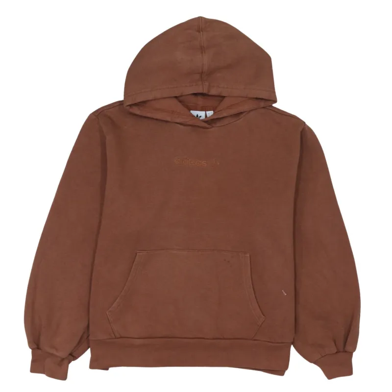 Adidas Brown Hoodie Women’s Large Embroidered Logo Front Pocket Pullover Sweatshirt sold by Vintage Club