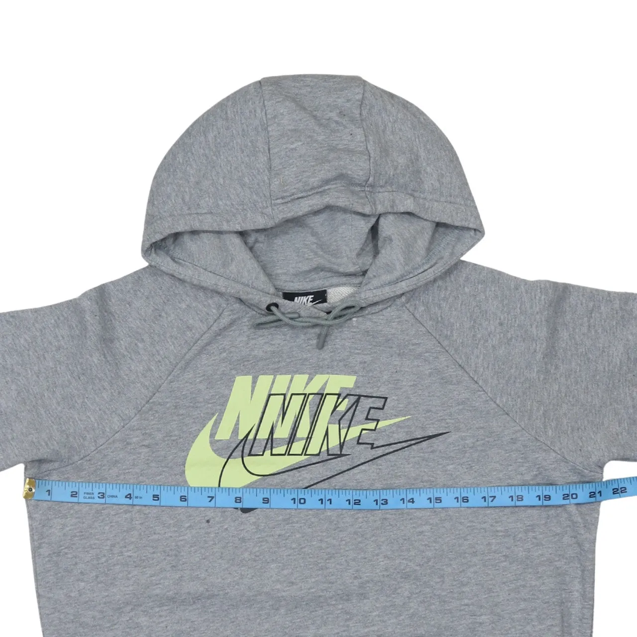 Nike Grey Hoodie Women’s Medium Printed Logo Front Pocket Pullover Sweatshirt sold by Vintage Club product image thumbnail 5