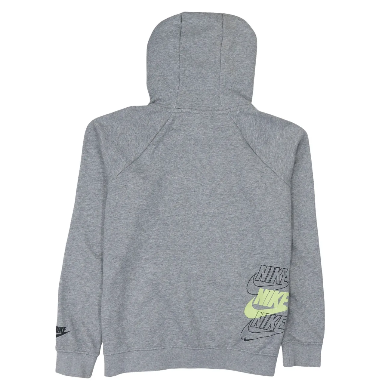Nike Grey Hoodie Women’s Medium Printed Logo Front Pocket Pullover Sweatshirt sold by Vintage Club product image thumbnail 2