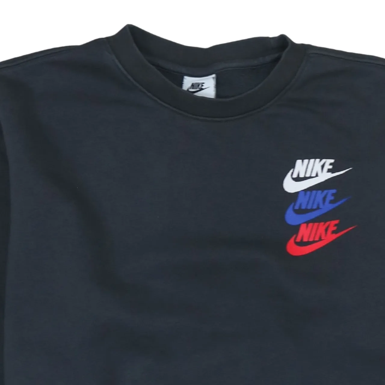 Nike Black Sweatshirt Men's Medium Printed Multi Logo Front Back Crewneck Pullover Top sold by Vintage Club product image thumbnail 3