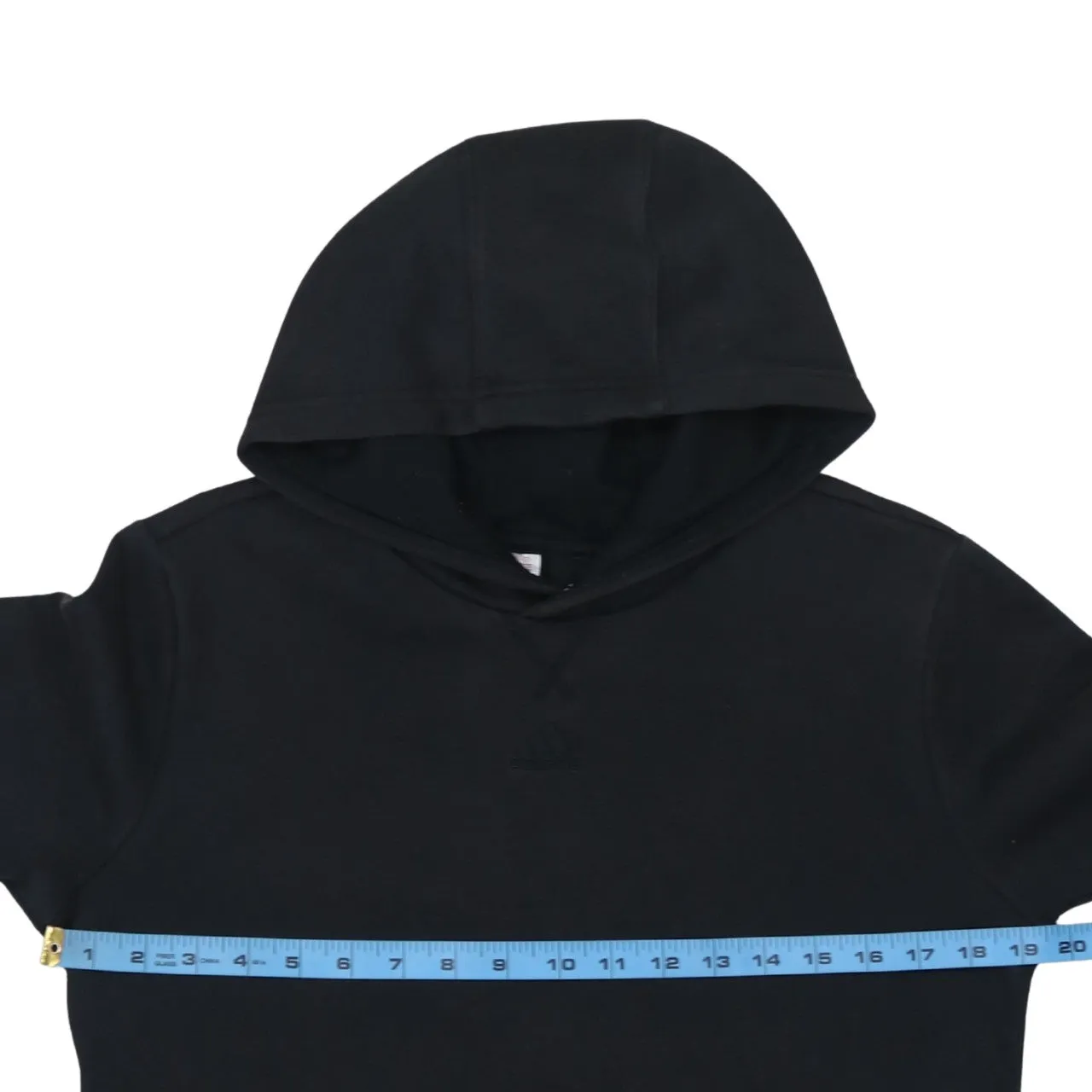 Adidas Black Hoodie Women’s Large Embroidered Logo Front Pocket Pullover Sweatshirt sold by Vintage Club product image thumbnail 5