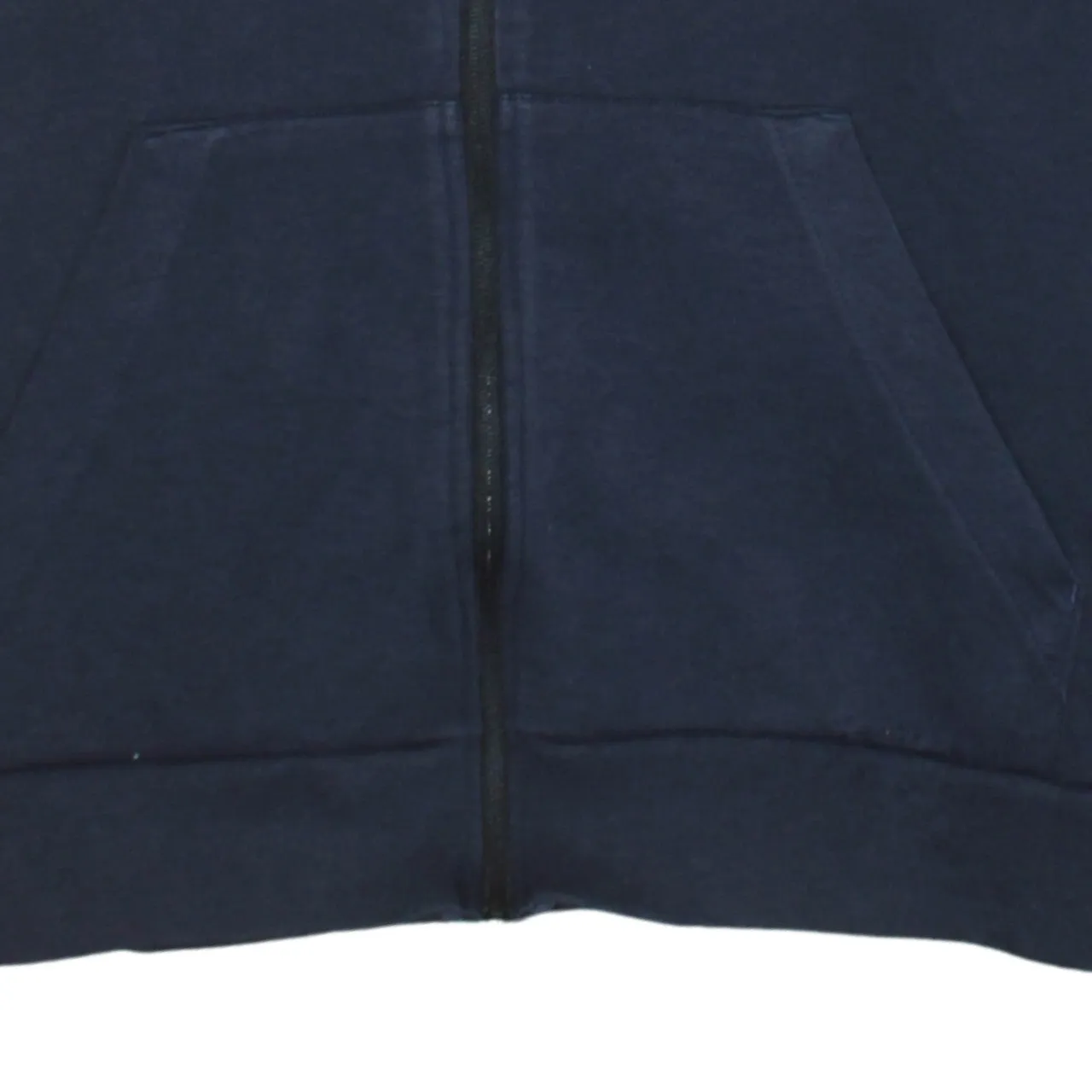 Adidas Navy Blue Hoodie Women’s Medium Full Zip Printed Logo Split Pocket Sweatshirt sold by Vintage Club product image thumbnail 4