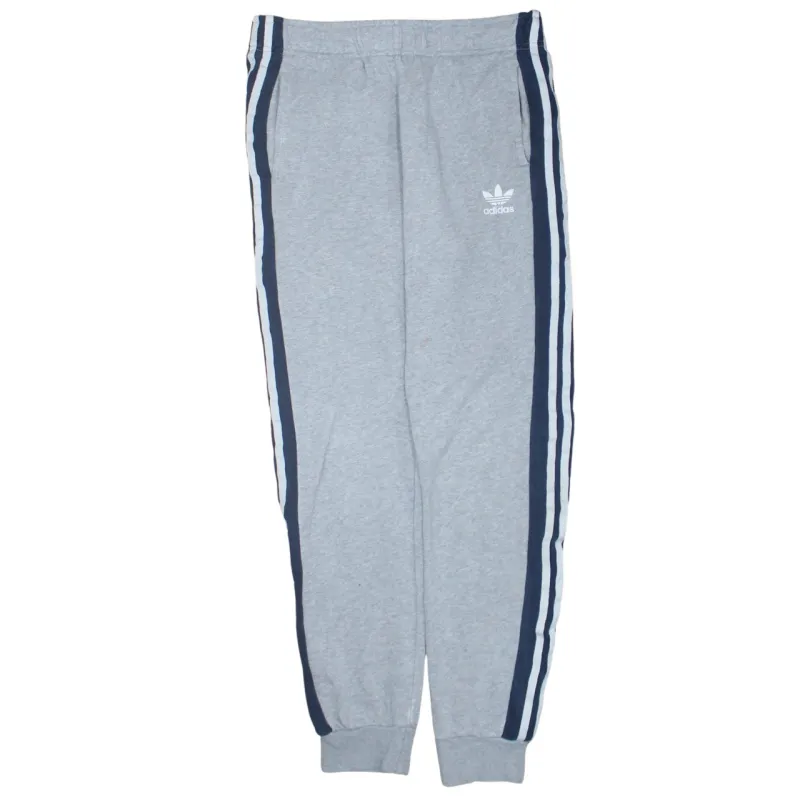 Adidas Grey Joggers Women’s Small Trefoil Logo Side Stripe Cuffed Sweatpants sold by Vintage Club