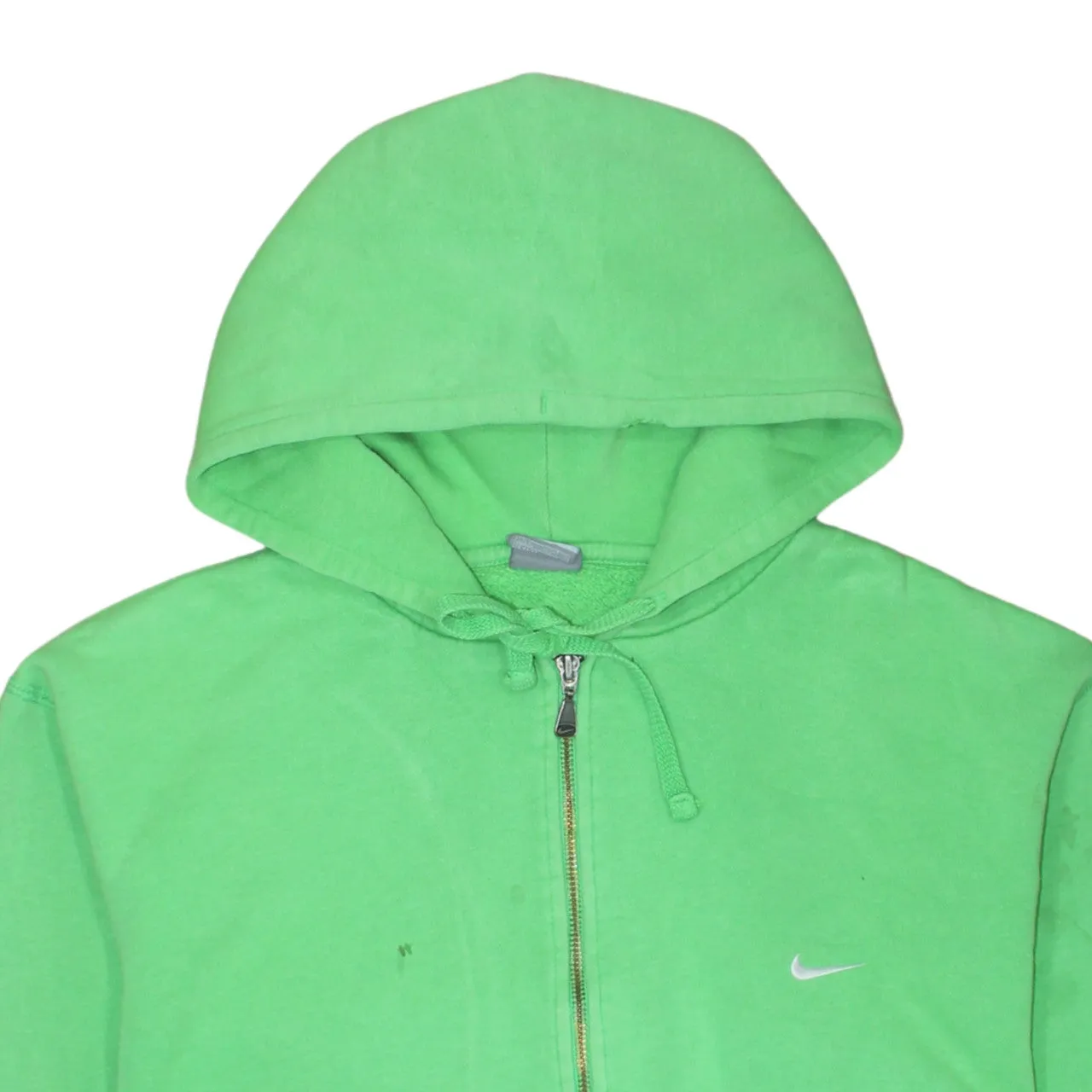 Nike Bright Green Hoodie Men's XLarge Full Zip Embroidered Swoosh Split Pocket Sweatshirt sold by Vintage Club product image thumbnail 3