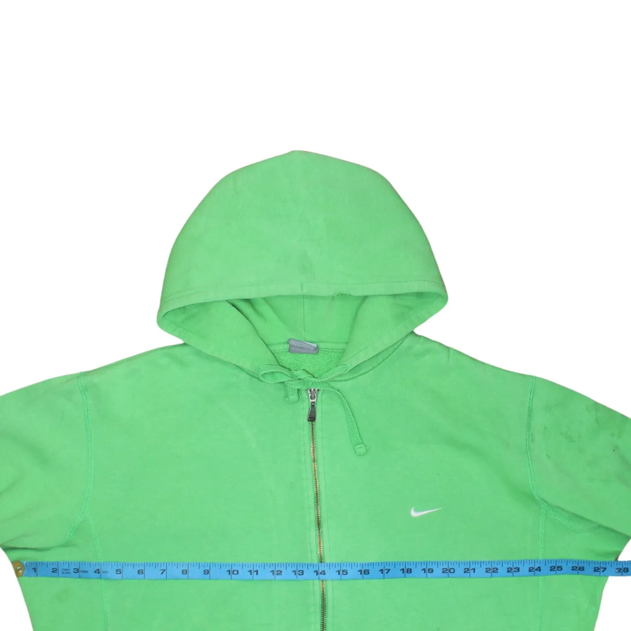 Nike Bright Green Hoodie Men's XLarge Full Zip Embroidered Swoosh Split Pocket Sweatshirt sold by Vintage Club product image thumbnail 5