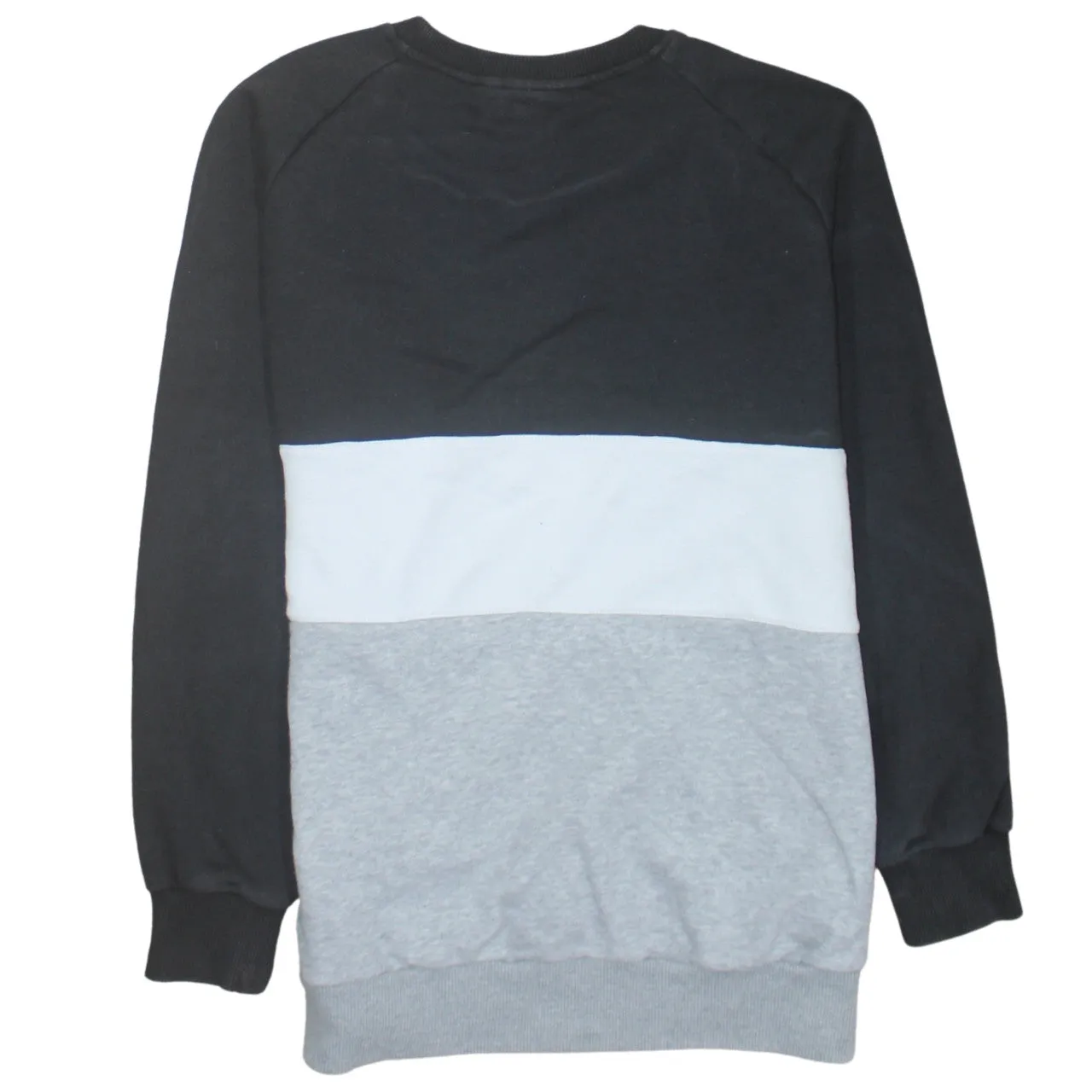 Adidas Black Colour Block Sweatshirt Women's XLarge Printed Trefoil Logo Crewneck Pullover Top sold by Vintage Club product image thumbnail 2