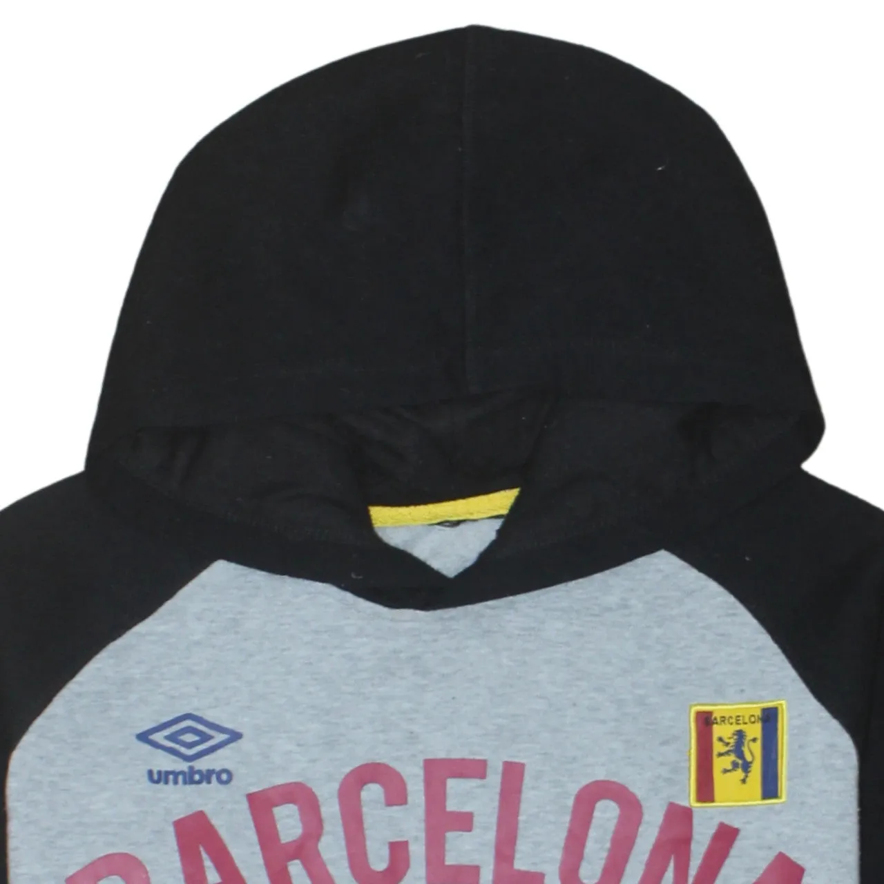 Umbro Grey Black Hoodie Men's Medium Barcelona 10 Printed Logo Fleece Pullover Sweatshirt sold by Vintage Club product image thumbnail 3