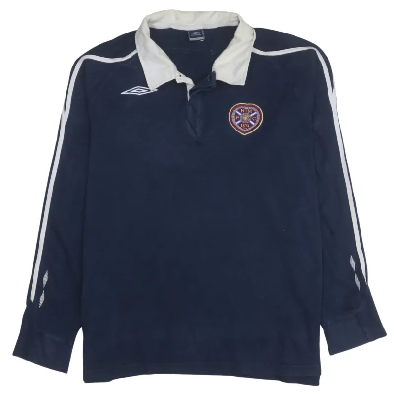 Umbro Navy Blue Rugby Shirt Women’s XXXLarge Embroidered Hearts Badge Long Sleeve Jersey Top made by Umbro