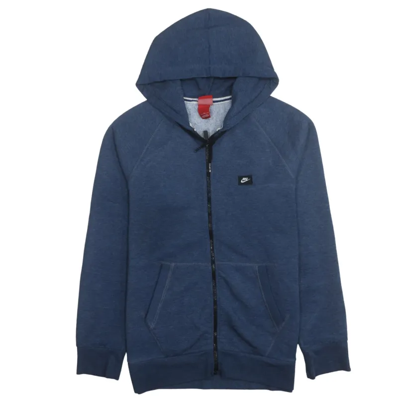 Nike Navy Blue Full Zip Hoodie Women’s XXLarge Embroidered Chest Logo Front Pockets Fleece Sweatshirt sold by Vintage Club