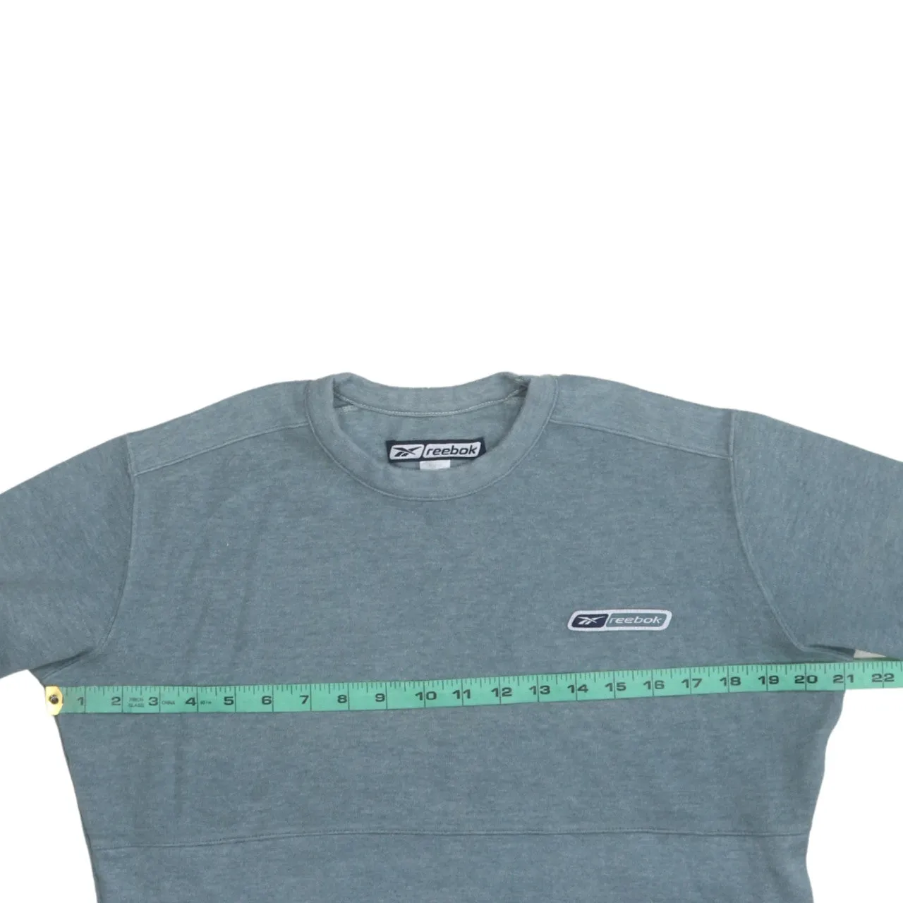 Reebok Blue Sweatshirt Women’s Large Embroidered Chest Logo Front Pockets Crewneck Pullover sold by Vintage Club product image thumbnail 5