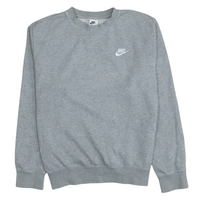Nike Grey Sweatshirt Men's Small Embroidered Swoosh Logo Crewneck Pullover Fleece Top sold by Vintage Club