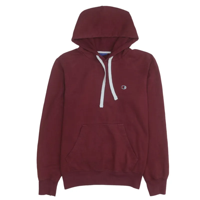 Champion Burgundy Red Hoodie Women’s Medium Embroidered C Logo Drawstring Pullover Sweatshirt sold by Vintage Club