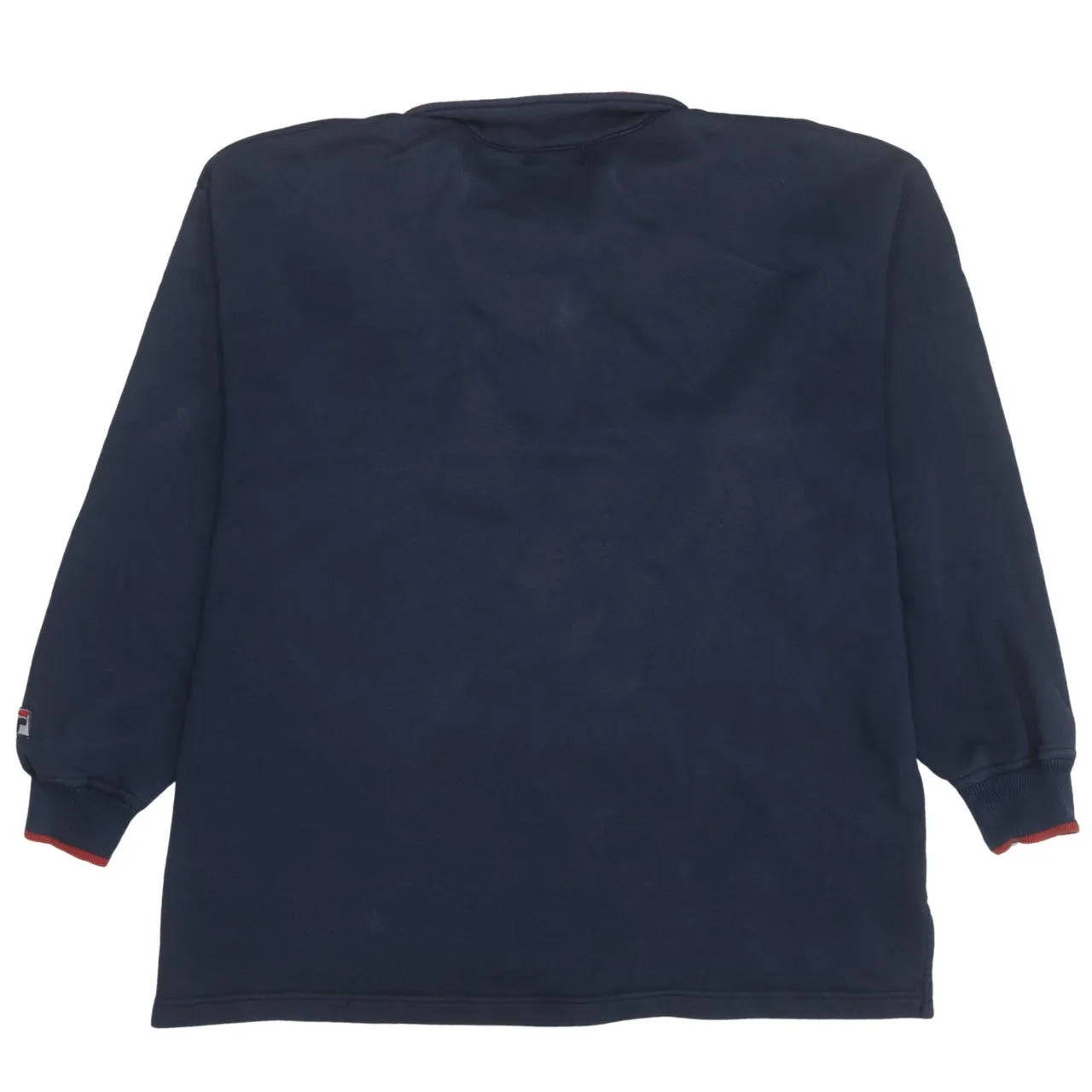 Fila Navy Blue Sweatshirt Men's Large Quarter Zip Embroidered Logo Contrast Collar Pullover Top sold by Vintage Club product image thumbnail 2