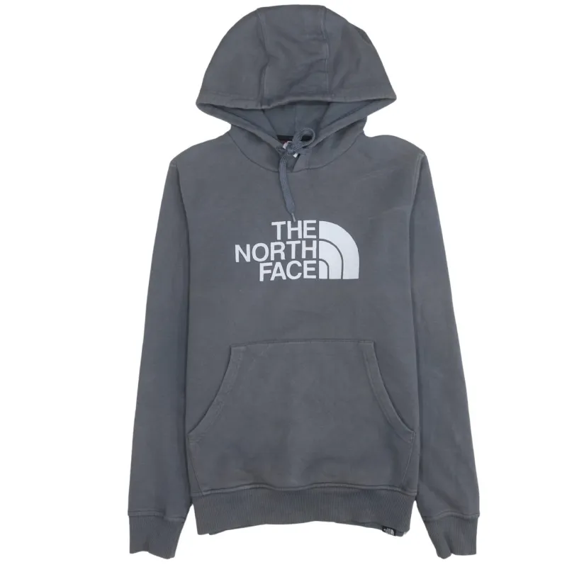 The North Face Charcoal Grey Hoodie Men's Small Printed Logo Front Pocket Pullover Sweatshirt sold by Vintage Club