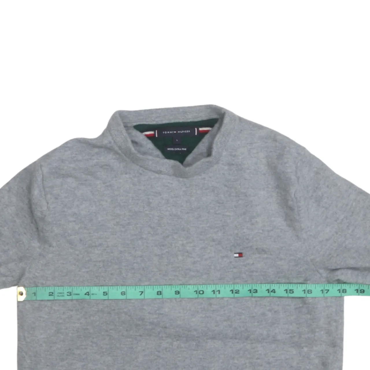 Tommy Hilfiger Grey Jumper Women’s Large Embroidered Chest Flag Logo Knit Sweater Pullover sold by Vintage Club product image thumbnail 5