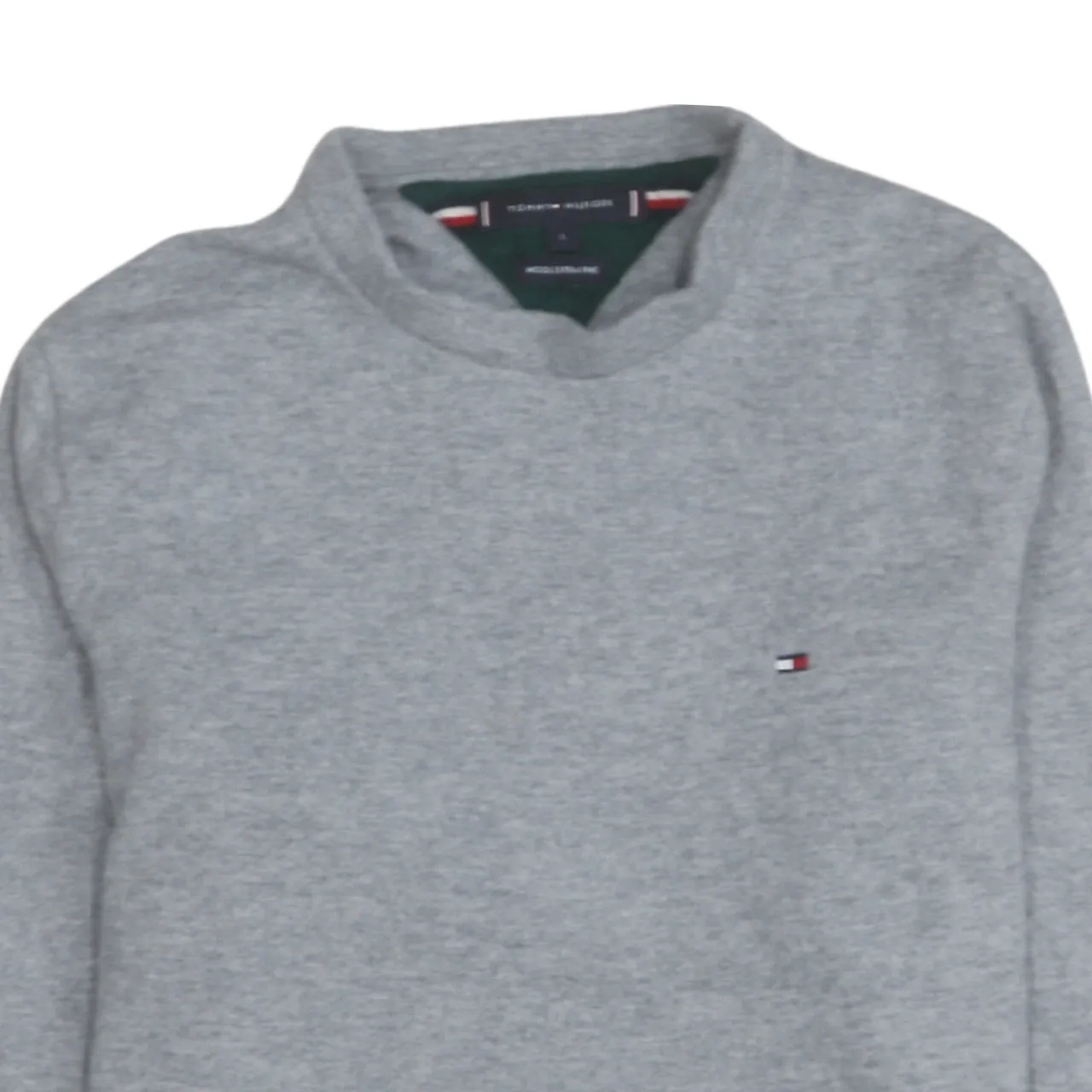 Tommy Hilfiger Grey Jumper Women’s Large Embroidered Chest Flag Logo Knit Sweater Pullover sold by Vintage Club product image thumbnail 3