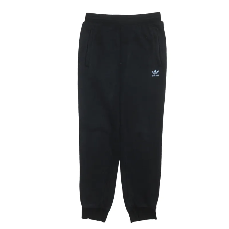 Adidas Black Joggers Men’s 30 Embroidered Trefoil Logo Elasticated Cuffs Fleece Sweatpants sold by Vintage Club