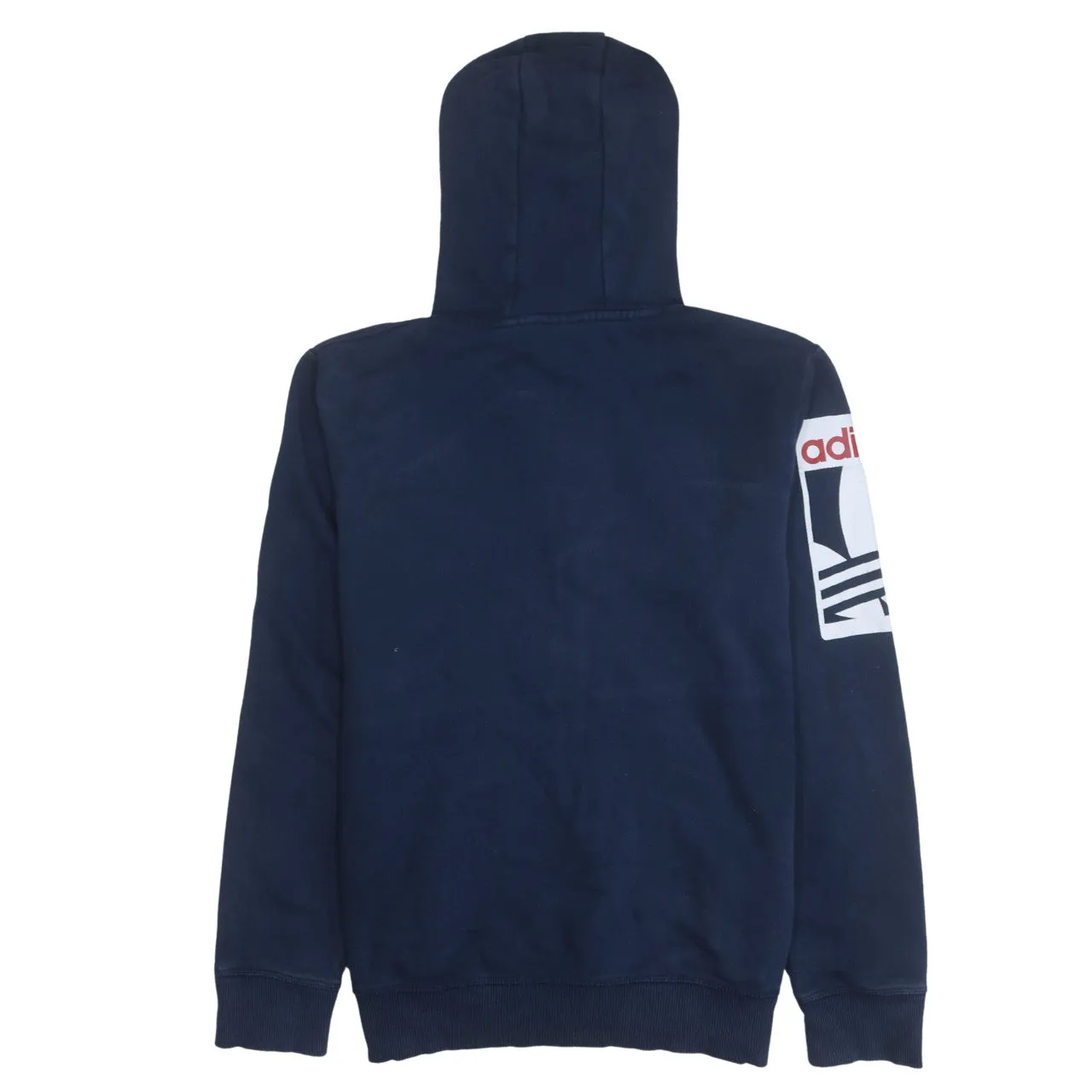 Adidas Navy Blue Hoodie Men's Medium Full Zip Trefoil Printed Logos Casual Sweatshirt sold by Vintage Club product image thumbnail 2