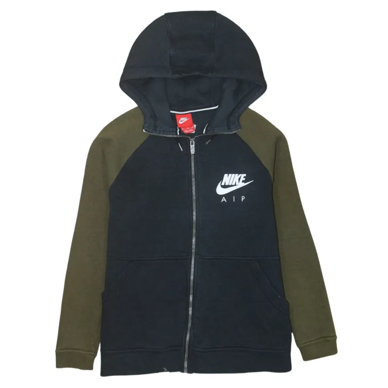 Nike Black Full Zip Hoodie Women’s Medium Nike Air Printed Logo Raglan Sleeves Sweatshirt made by Nike