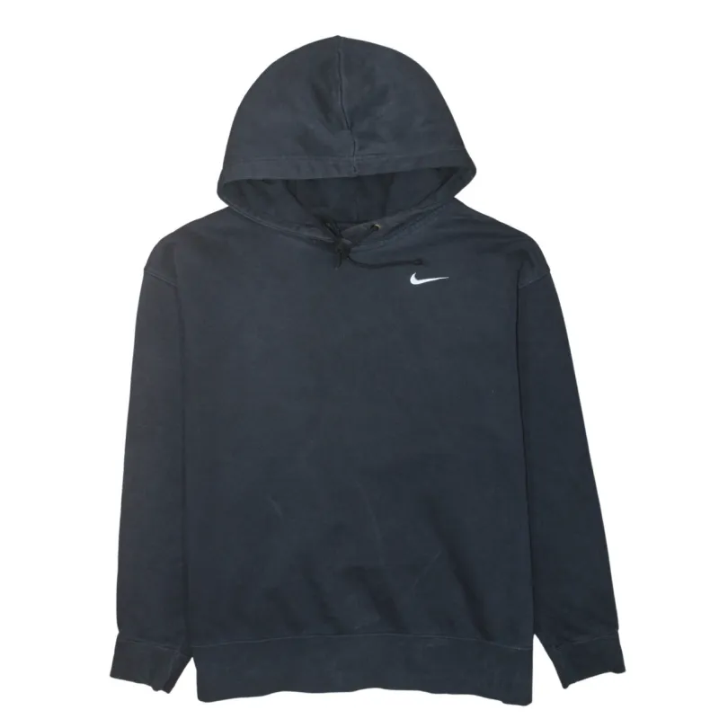 Nike Black Hoodie Men’s XLarge Embroidered Swoosh Drawstring Hood Pullover Sweatshirt sold by Vintage Club