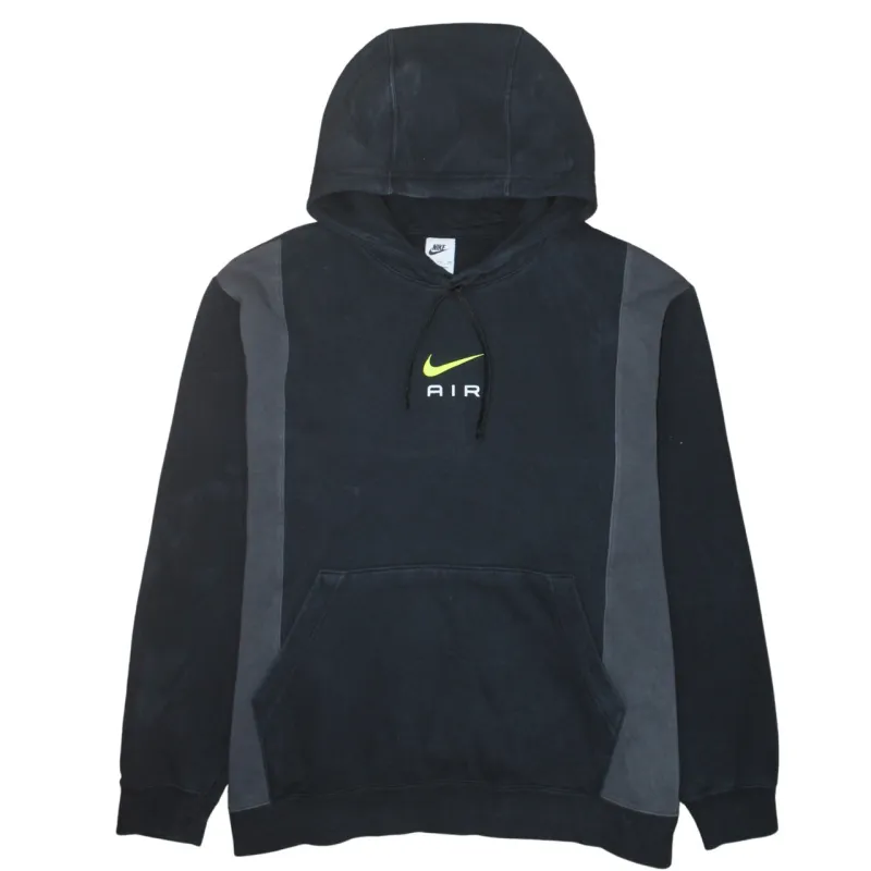 Nike Black Pullover Hoodie Men's XXLarge Embroidered Air Swoosh Logo Front Pocket Sweatshirt made by Nike