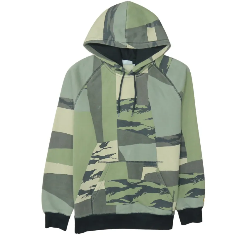 Carhartt Green Camo Hoodie Women’s Large Pullover Fleece Lined All Over Print Sweatshirt sold by Vintage Club