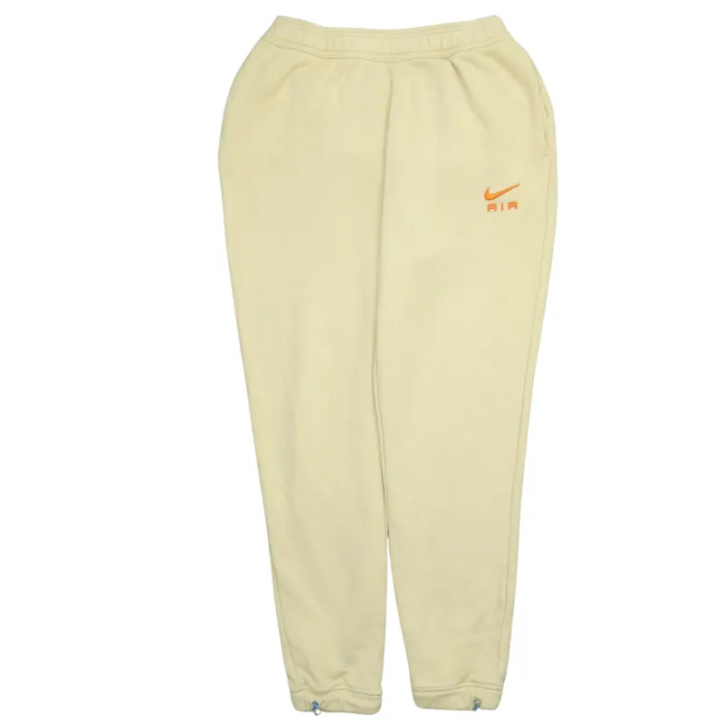 Nike Pale Yellow Joggers Men’s Medium Printed Air Logo Elastic Cuffs Pockets Sweatpants made by Nike