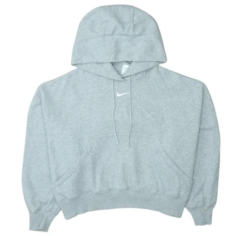 Nike Grey Hoodie Men's Small Embroidered Swoosh Front Pocket Pullover Sweatshirt sold by Vintage Club