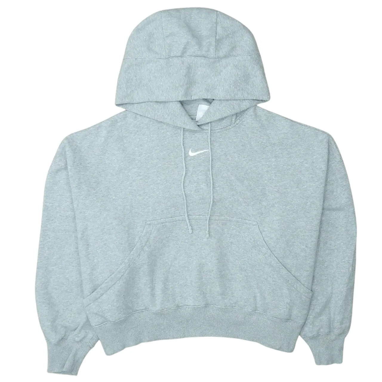 Nike Grey Hoodie Men's Small Embroidered Swoosh Front Pocket Pullover Sweatshirt sold by Vintage Club