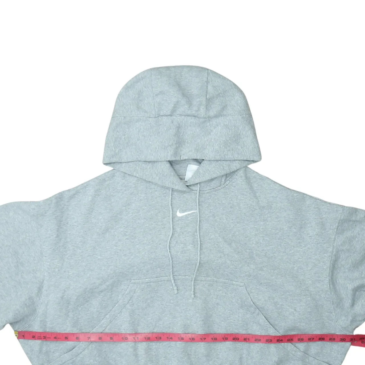 Nike Grey Hoodie Men's Small Embroidered Swoosh Front Pocket Pullover Sweatshirt sold by Vintage Club product image thumbnail 5
