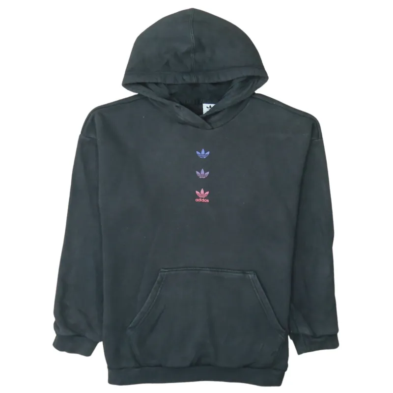 Adidas Black Hoodie Women’s XSmall Gradient Trefoil Printed Logos Pullover Sweatshirt sold by Vintage Club