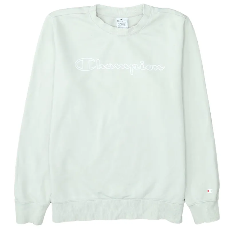 Champion Beige Cream Sweatshirt Women's XLarge Embroidered Script Logo Crewneck Pullover made by Champion