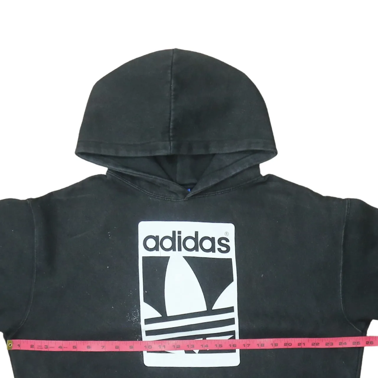 Adidas Black Hoodie Women’s XLarge Printed Trefoil Logo Front Sleeve Pullover Sweatshirt sold by Vintage Club product image thumbnail 5