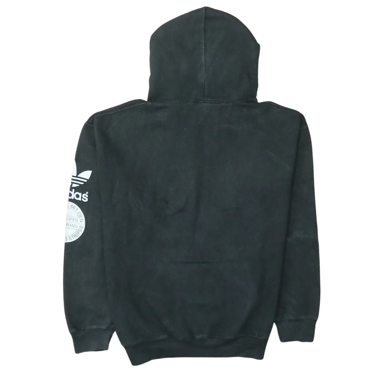 Adidas Black Hoodie Women’s XLarge Printed Trefoil Logo Front Sleeve Pullover Sweatshirt sold by Vintage Club product image thumbnail 2