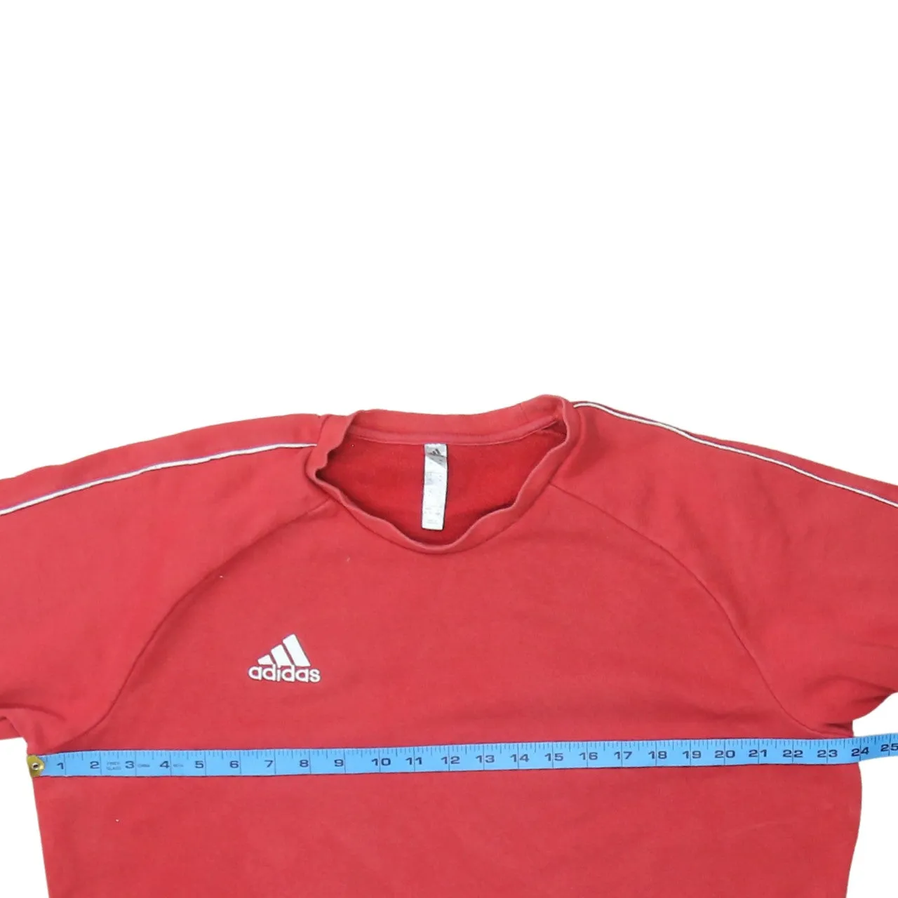 Adidas Red Sweatshirt Women's XLarge Printed Logo Piping Detail Crewneck Pullover Top sold by Vintage Club product image thumbnail 5