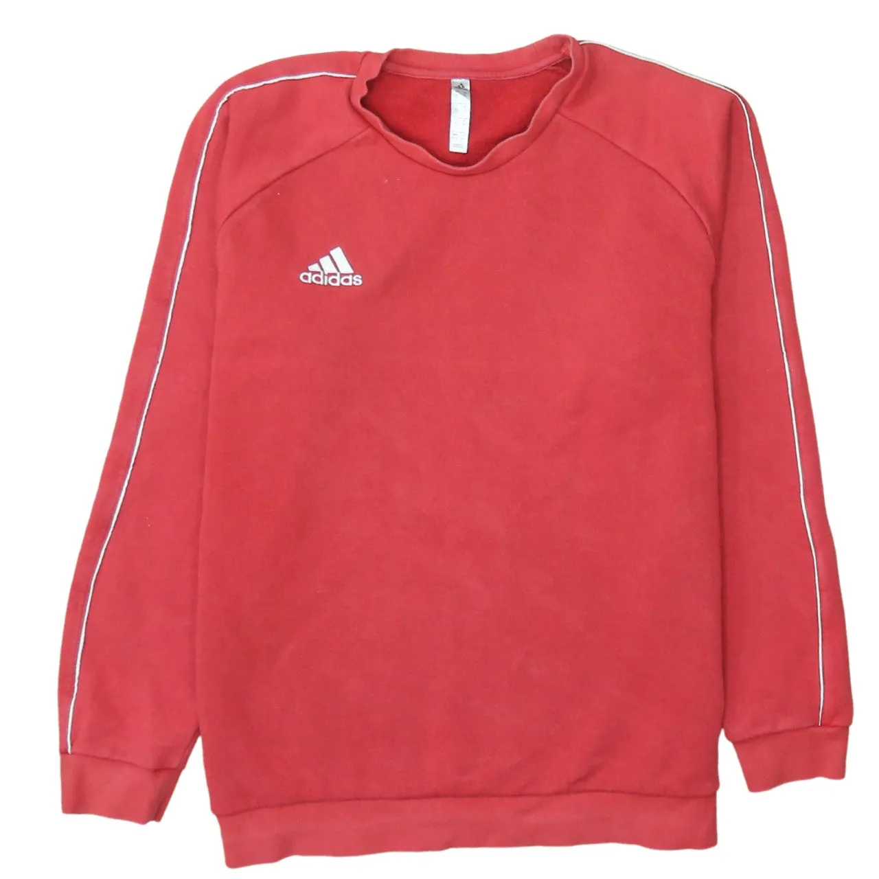 Adidas Red Sweatshirt Women's XLarge Printed Logo Piping Detail Crewneck Pullover Top sold by Vintage Club