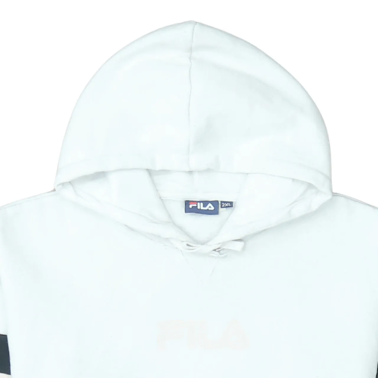 Fila White Beige Hoodie Women’s XXLarge 2XL Embroidered Logo Colour Block Pullover Sweatshirt sold by Vintage Club product image thumbnail 3