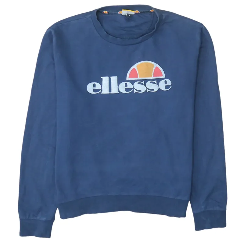 Ellesse Navy Blue Sweatshirt Women’s XLarge Printed Logo Crewneck Pullover Jumper Top sold by Vintage Club