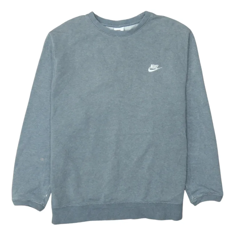 Nike Grey Sweatshirt Men’s XLarge Printed Chest Logo Ribbed Cuffs Crewneck Pullover Top sold by Vintage Club