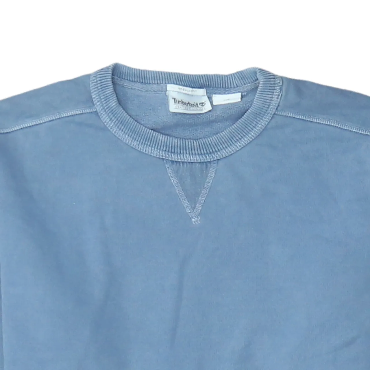 Timberland Light Blue Sweatshirt Men's Small Crewneck Ribbed Cuffs Minimal Logo Pullover sold by Vintage Club product image thumbnail 3
