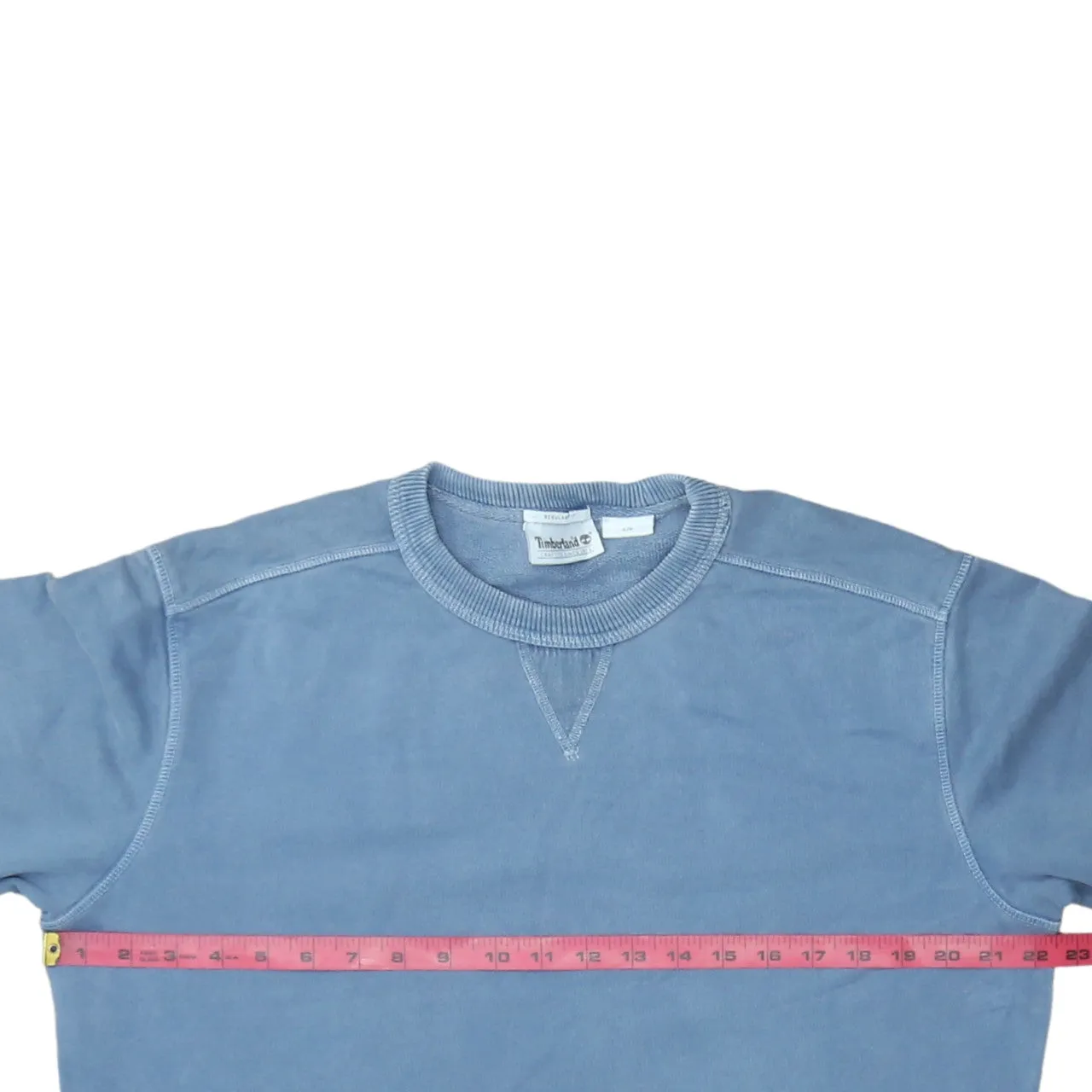 Timberland Light Blue Sweatshirt Men's Small Crewneck Ribbed Cuffs Minimal Logo Pullover sold by Vintage Club product image thumbnail 5