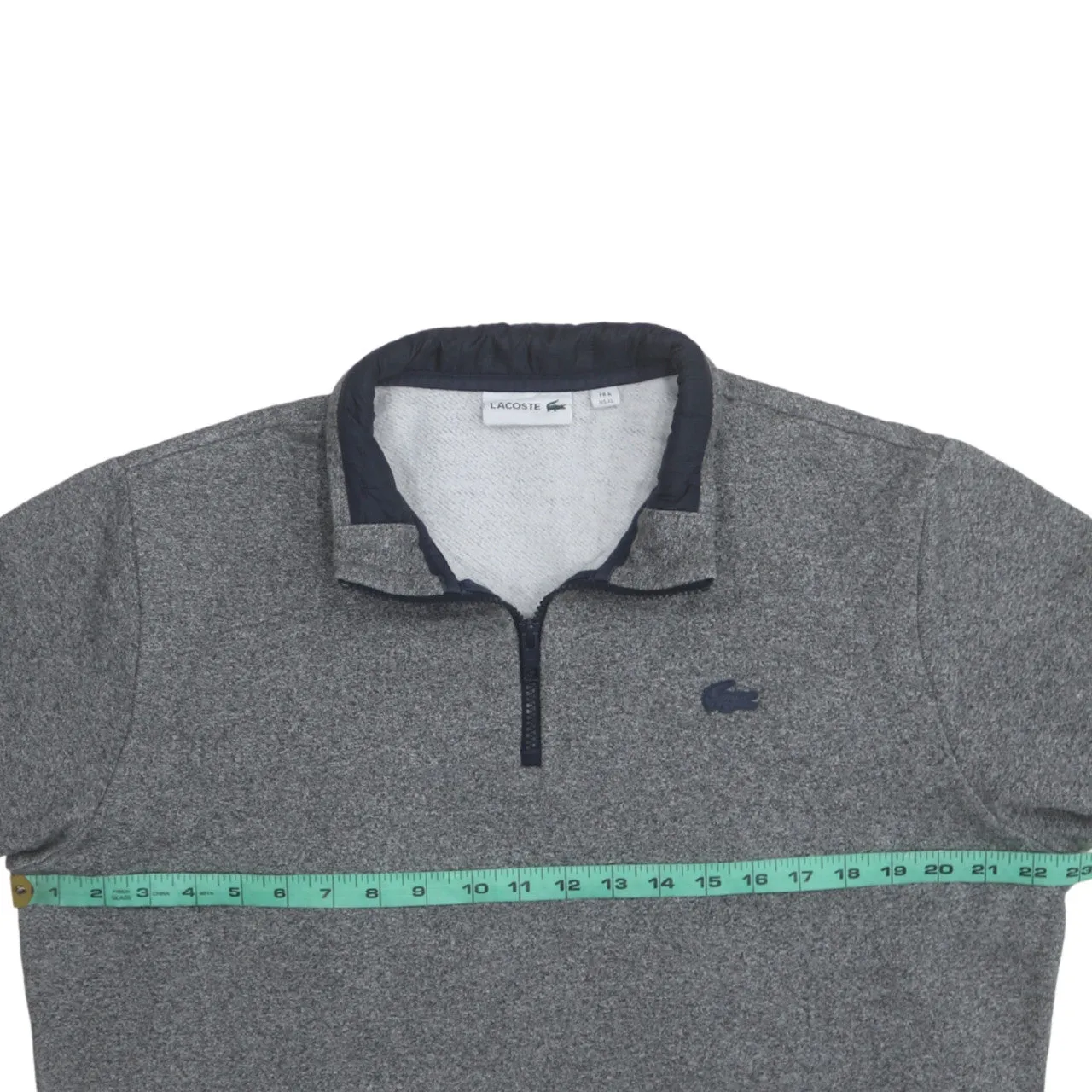 Lacoste Grey Quarter Zip Sweatshirt Women's XLarge Embroidered Croc Logo Pocket Pullover sold by Vintage Club product image thumbnail 5