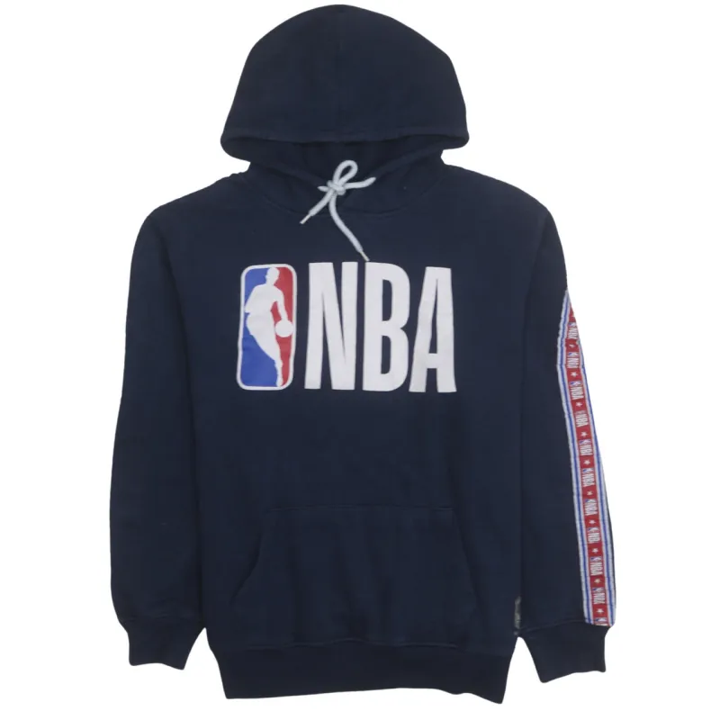 NBA Navy Blue Hoodie Men's Medium Printed Logo Sleeve Tape Pullover Sweatshirt sold by Vintage Club